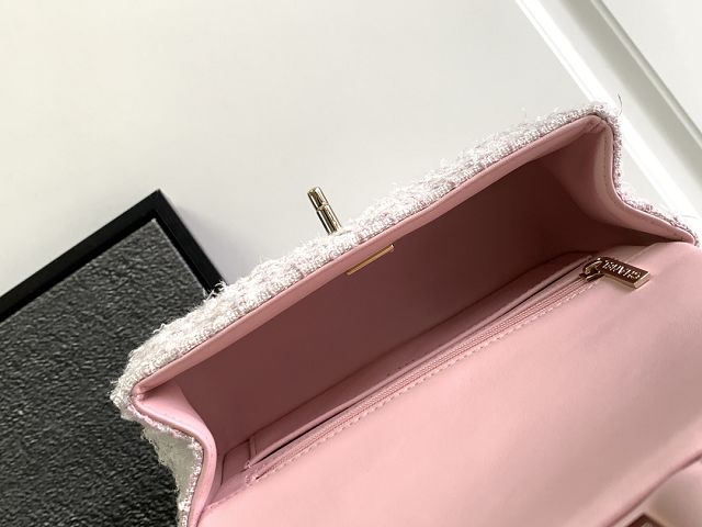 2024 CC original tweed top handle flap bag AS2431 pink