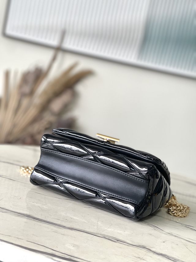 Louis vuitton original patent calfskin GO-14 medium handbag M25046 black