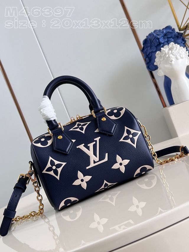 Louis vuitton original calfskin speedy 20 M47048 navy blue