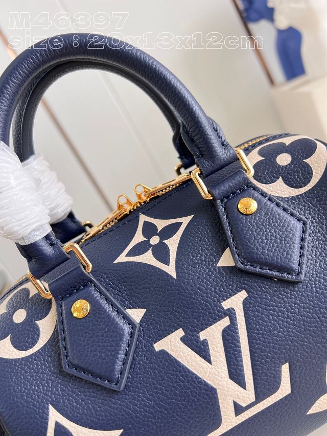 Louis vuitton original calfskin speedy 20 M47048 navy blue