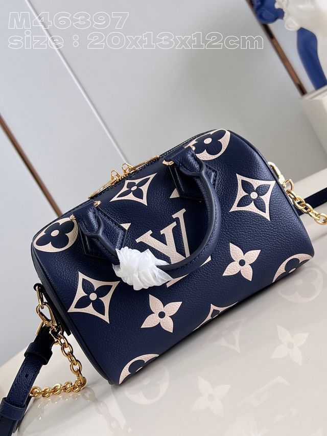 Louis vuitton original calfskin speedy 20 M47048 navy blue