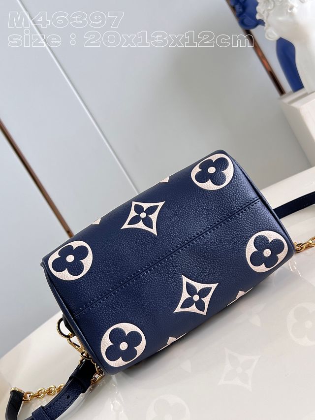 Louis vuitton original calfskin speedy 20 M47048 navy blue