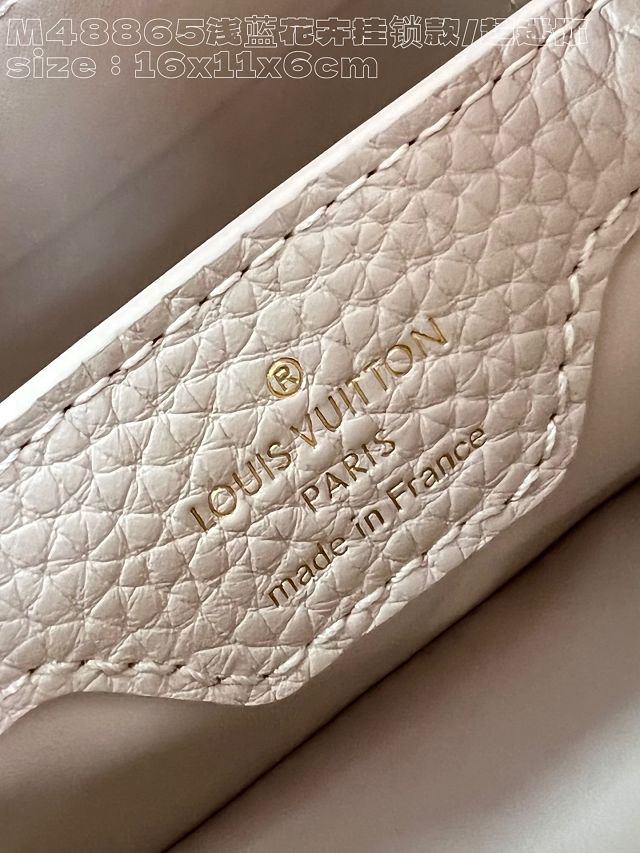 Louis vuitton original calfskin capucines nano handbag M23952 beige