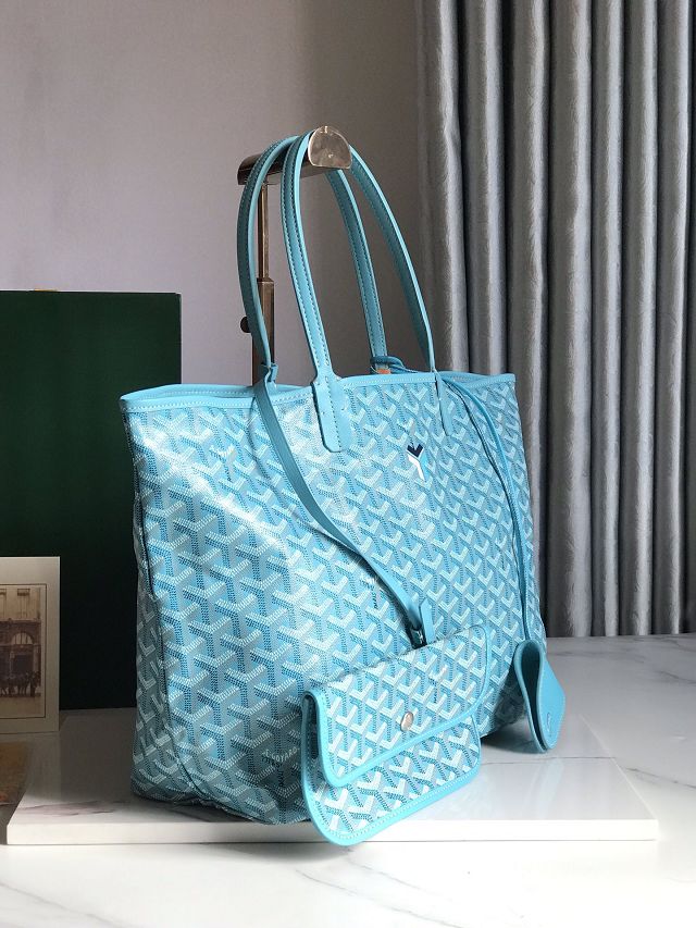 Goyard original canvas saint louis PM bag GY0082 sky blue