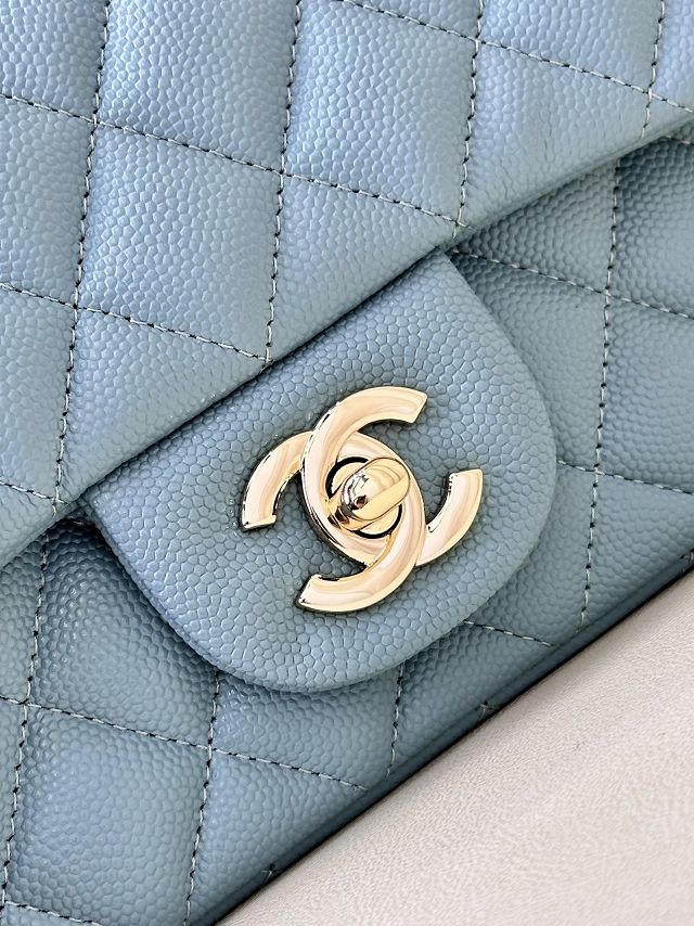 CC original grained calfskin mini flap bag A69900 blue