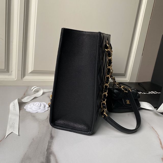 CC original grained calfskin tote bag AS4940 black