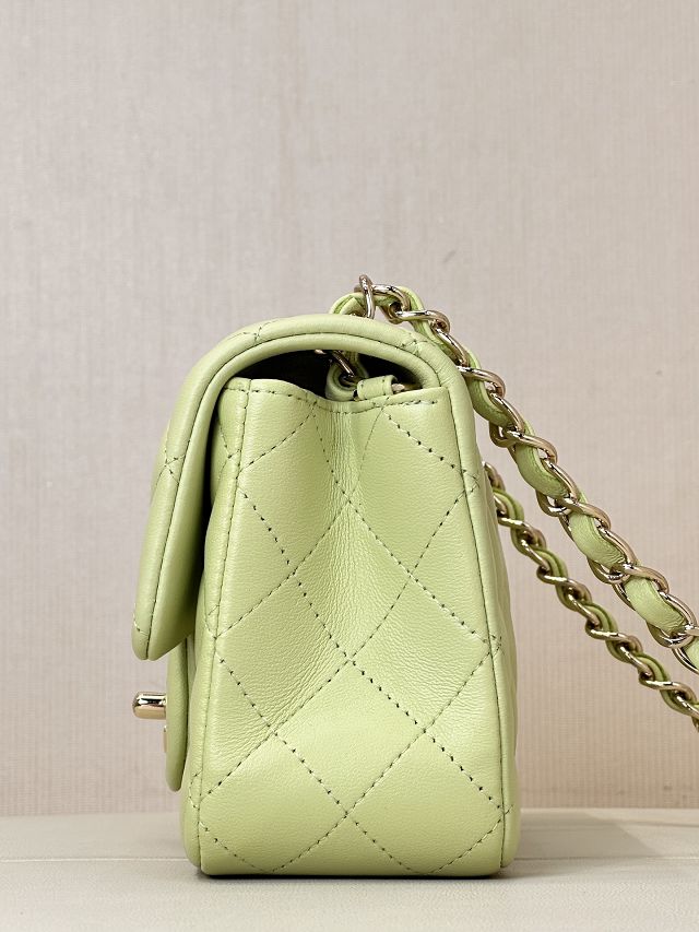 CC original lambskin mini flap bag A69900 light green