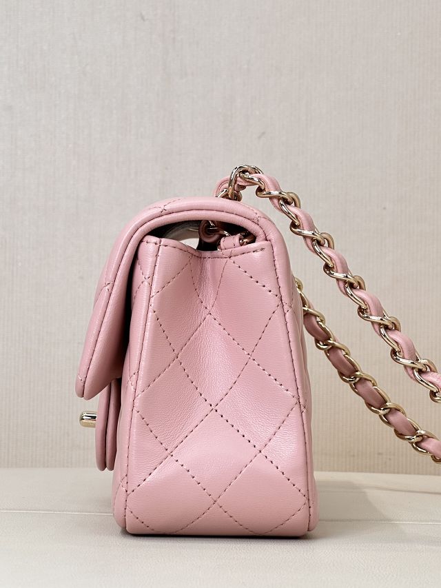 CC original lambskin mini flap bag A69900 light pink