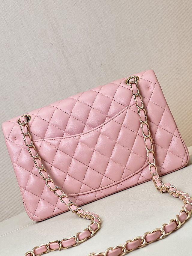 CC original lambskin small flap bag A01113 light pink