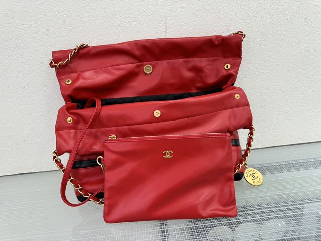 2024 CC original calfskin 22 small handbag AS3260 red&black