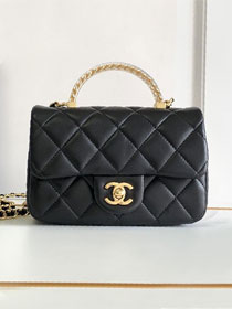 2024 CC original lambskin small flap bag AS4847 black