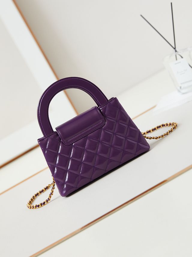 CC original calfskin mini shopping bag AS4416 purple