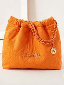 2024 CC original fabric meidum 22 backpack AS3261 orange