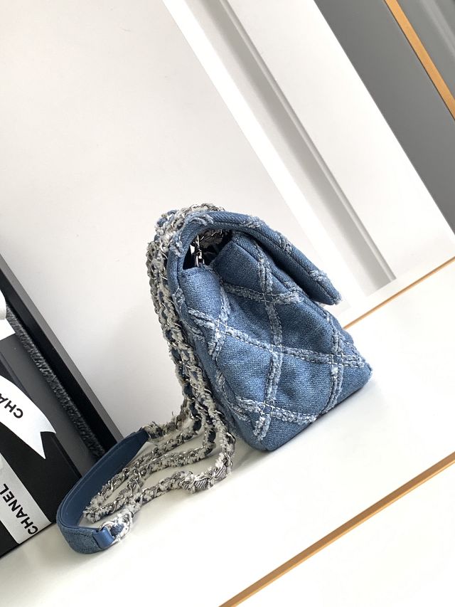 CC original denim mini flap bag AS1940 blue	