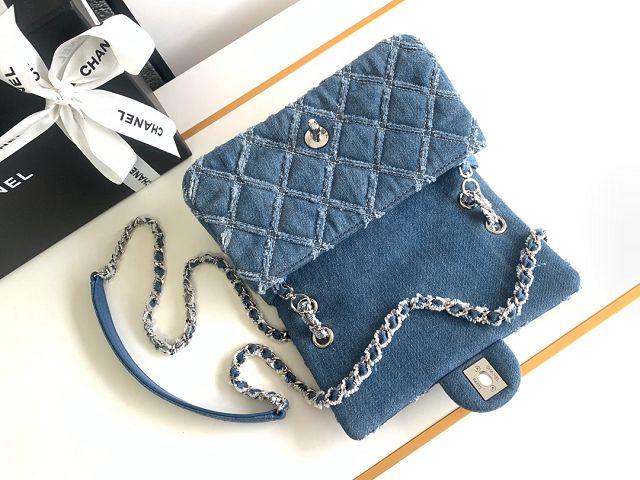 CC original denim mini flap bag AS1940 blue	