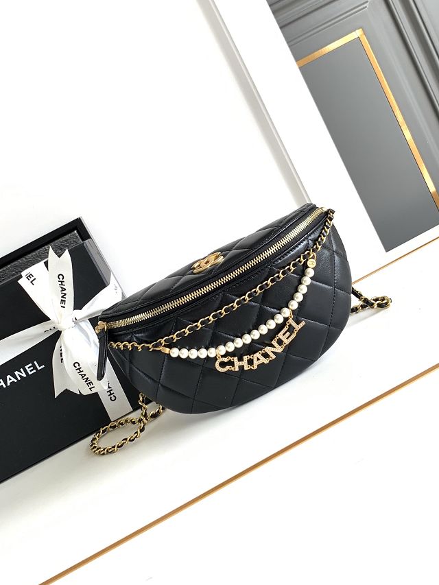 CC original lambskin waist bag AS4991 black