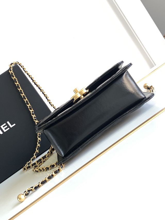 2024 CC original calfskin mini flap bag AS4875 black