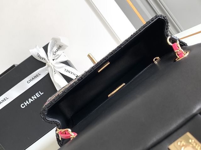 CC original sequins mini flap bag A69900 black