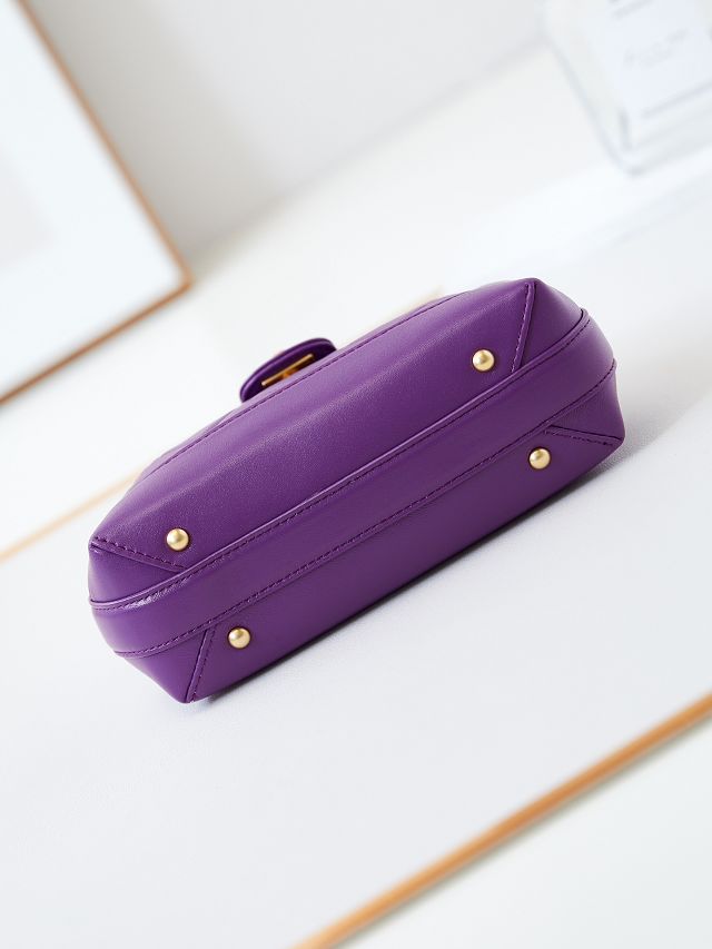 2024 CC original lambskin mini top handle bag AS4958 purple