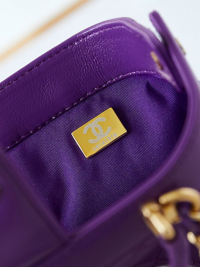 2024 CC original lambskin mini top handle bag AS4958 purple