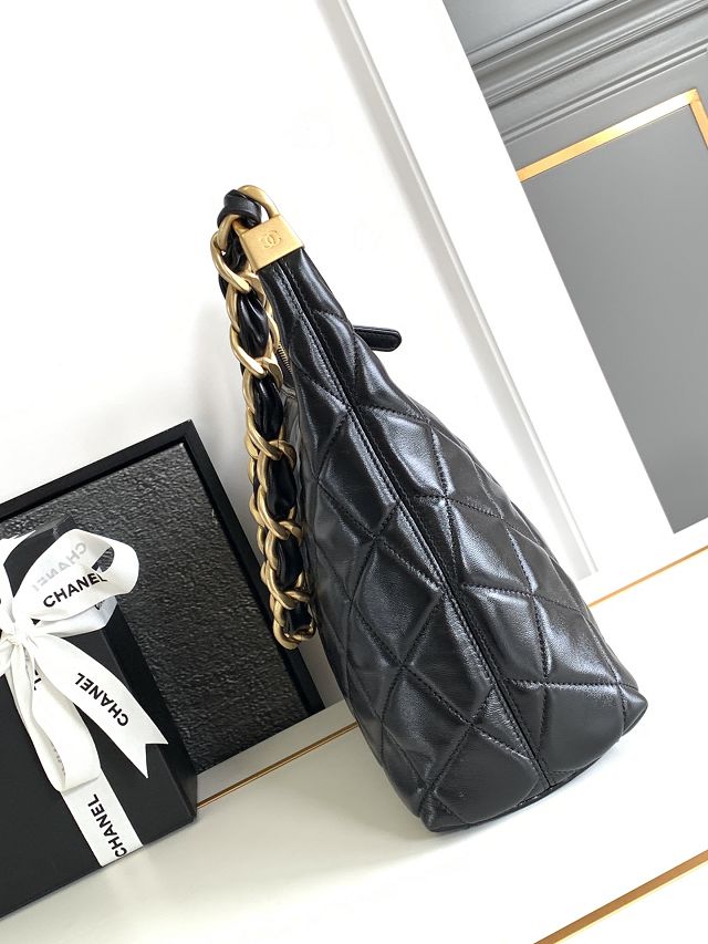 2024 CC original lambskin medium hobo handbag AS4923 black