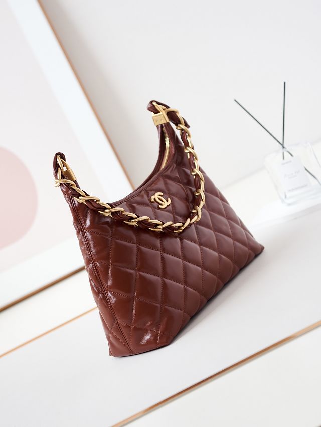 2024 CC original lambskin medium hobo handbag AS4923 brown