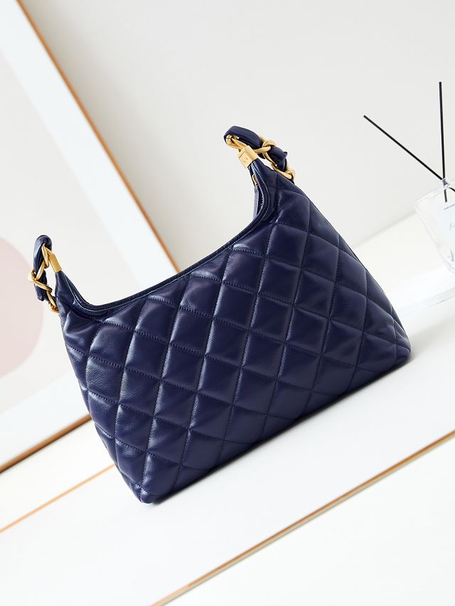 2024 CC original lambskin medium hobo handbag AS4923 navy blue