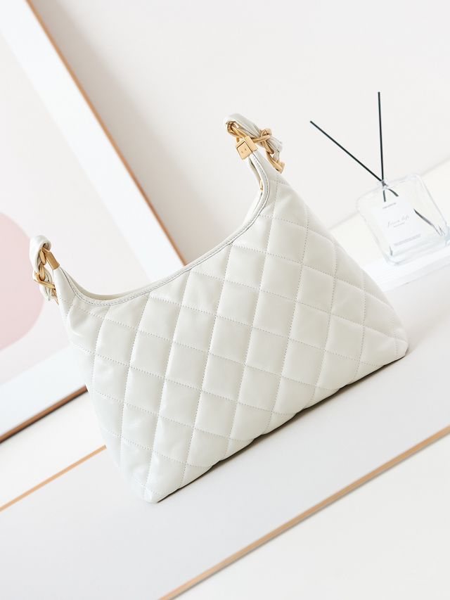 2024 CC original lambskin medium hobo handbag AS4923 white