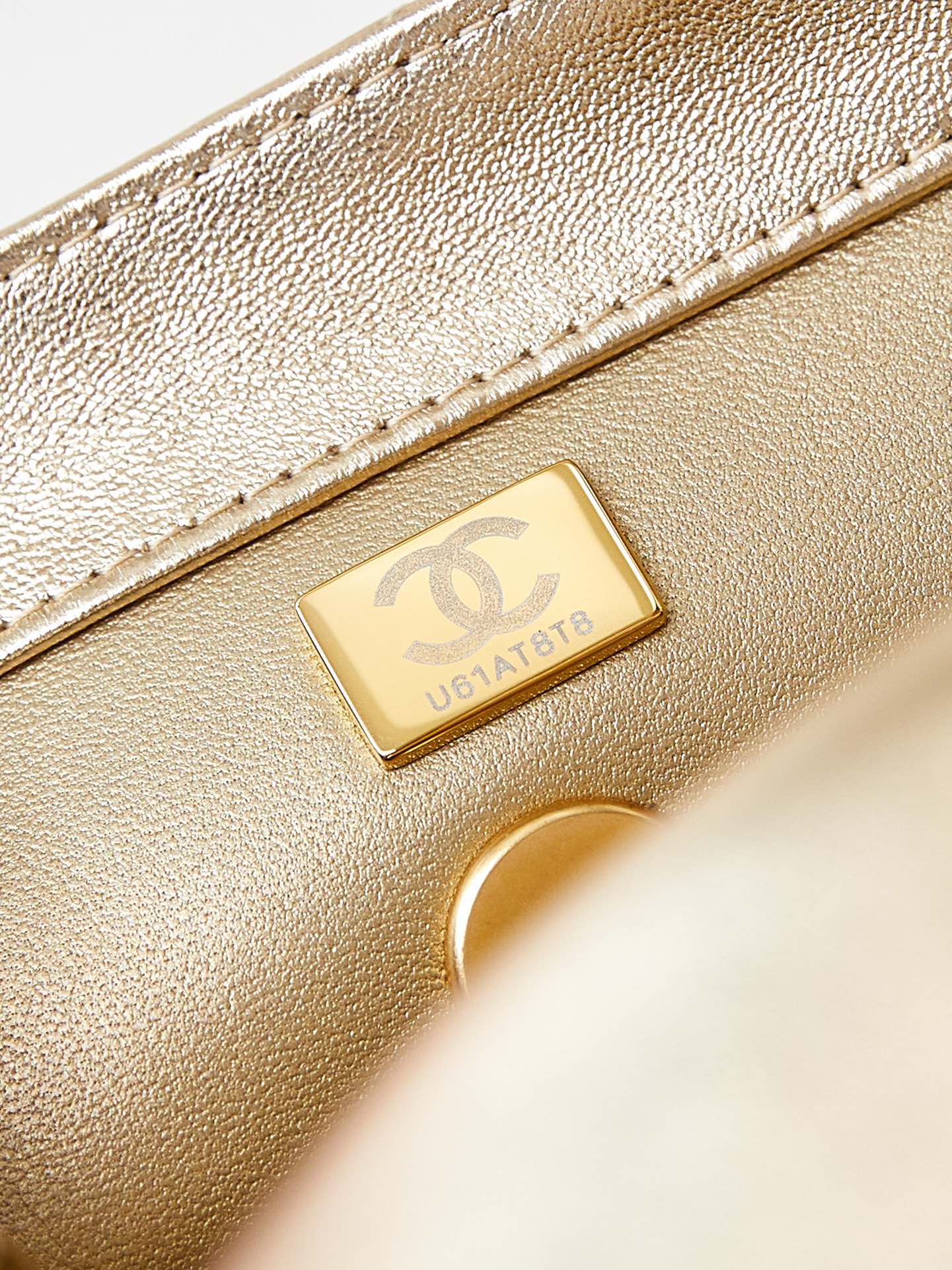 2024 CC original lambskin mini top handle flap bag AS5001 gold