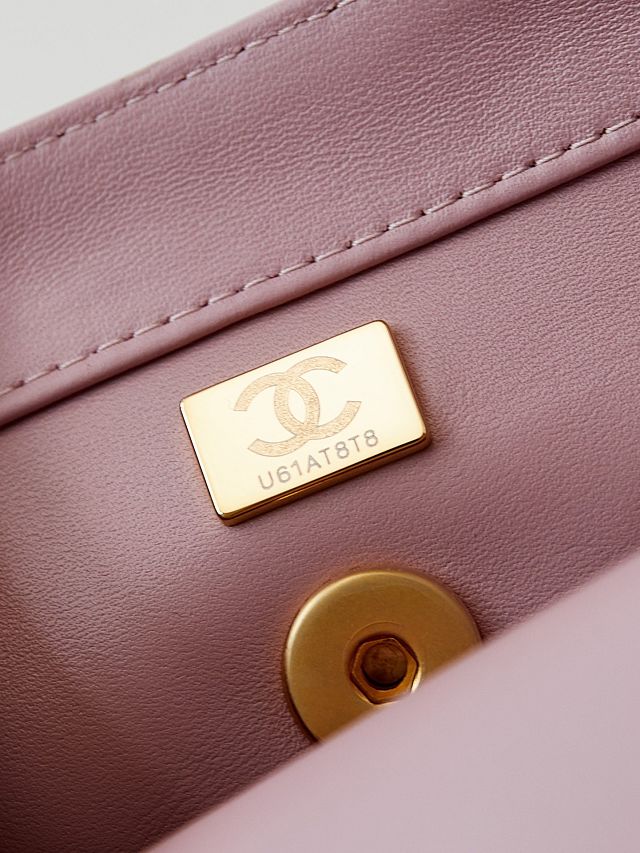 2024 CC original lambskin mini top handle flap bag AS5001 pink