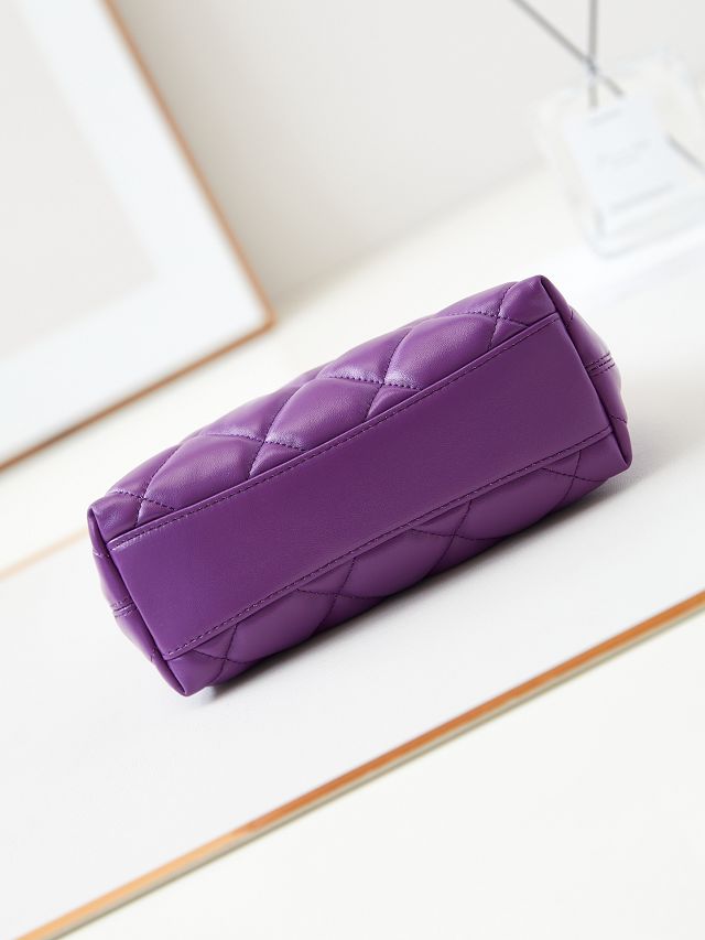2024 CC original lambskin small hobo handbag AS4922 purple