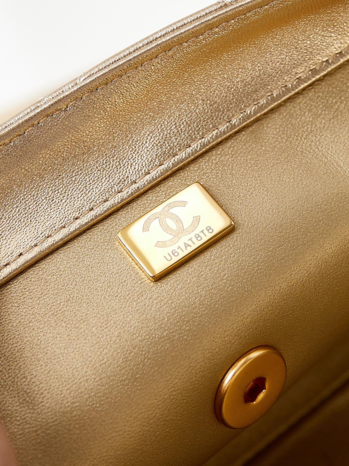 2024 CC original lambskin top handle flap bag AS4997 gold
