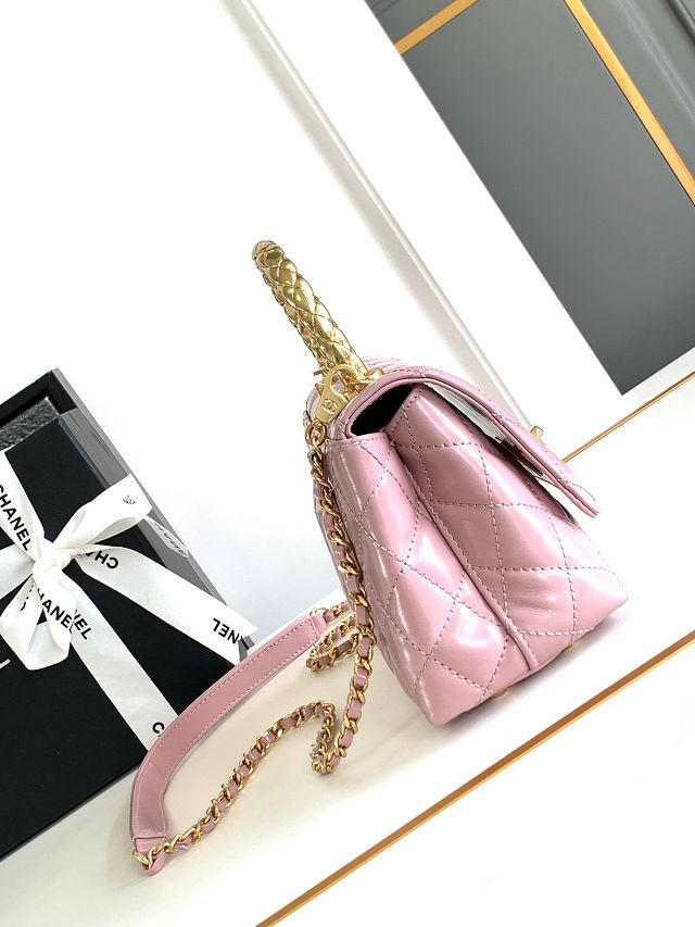 CC original calfskin mini coco handle bag AS2215 pink