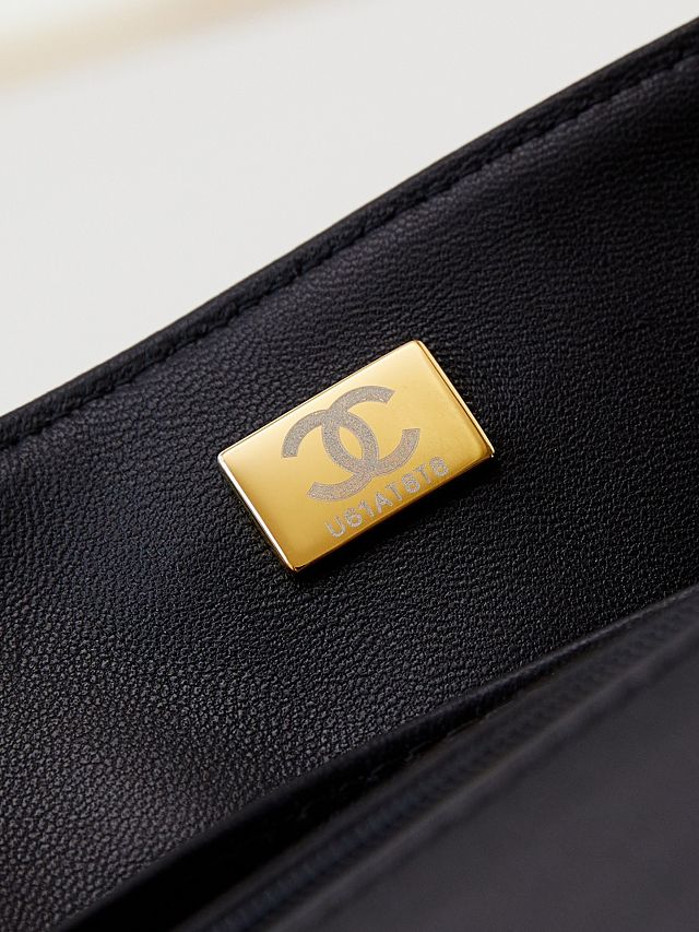 2024 CC original lambskin mini top handle bag AS4924 black
