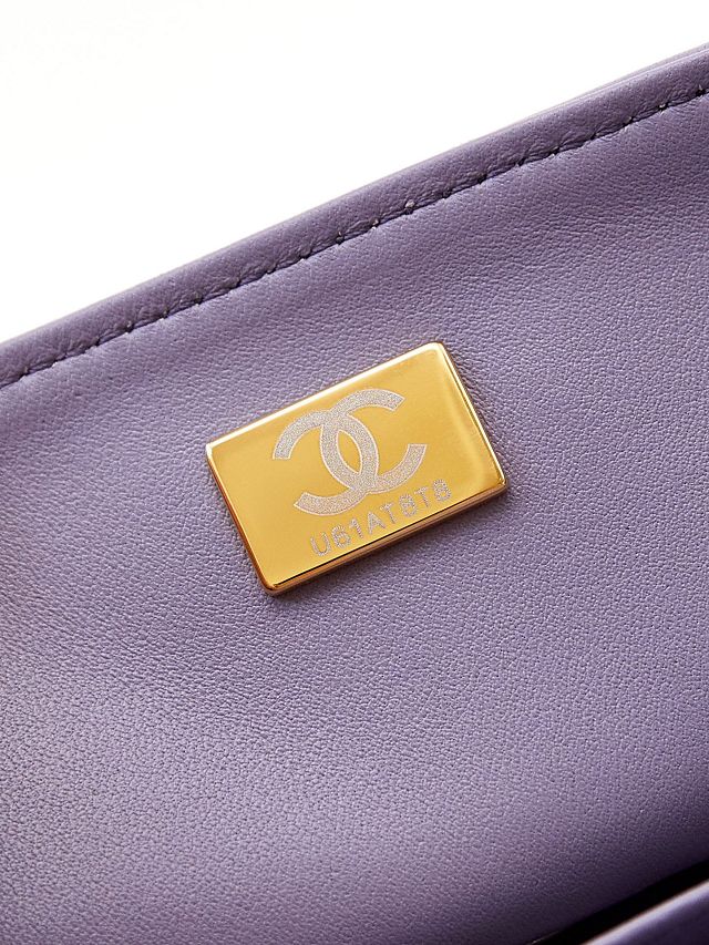 2024 CC original lambskin mini top handle bag AS4924 light purple