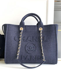 CC original denim large shopping bag A66941 dark blue