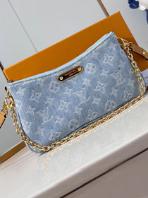 Louis vuitton original denim liv pochette M83532 light blue