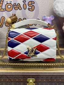 Louis vuitton original lambskin GO-14 medium handbag M22891 white&red