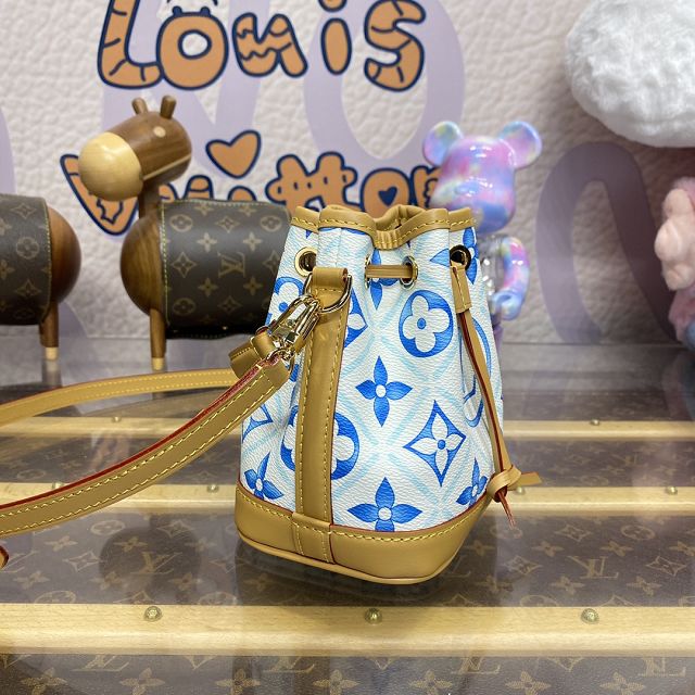 Louis vuitton original monogram canvas nano noe bucket M83620 blue