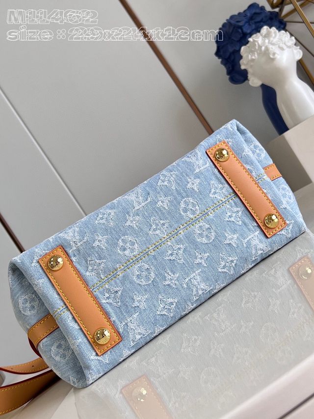 Louis vuitton original denim carryall PM handbag M11462 light blue