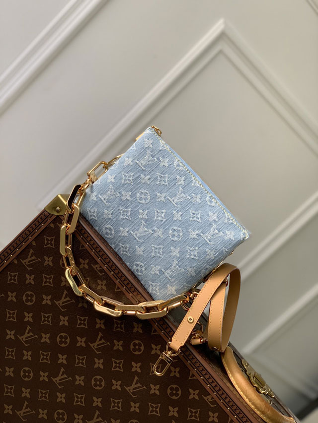 Louis vuitton original denim coussin BB M11401 light blue