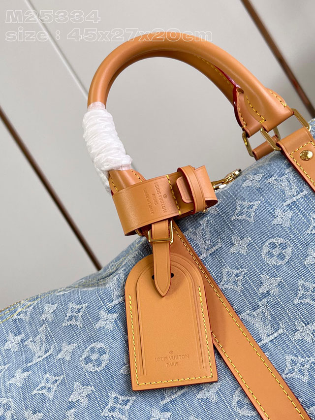 Louis vuitton original denim keepall 45 M25334 light blue