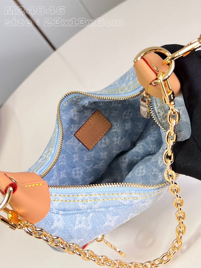 Louis vuitton original denim loop PM handbag M24846 light blue