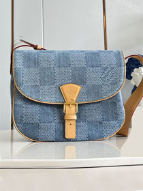 Louis vuitton original denim montsouris messenger MM N40743 blue