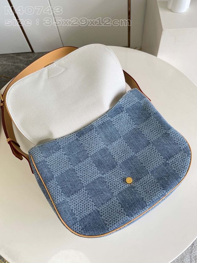 Louis vuitton original denim montsouris messenger MM N40743 blue