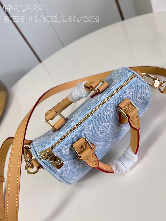 Louis vuitton original denim nano speedy M11212 light blue