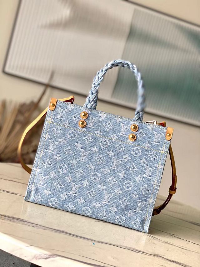 Louis vuitton original denim onthego pm M24897 light blue