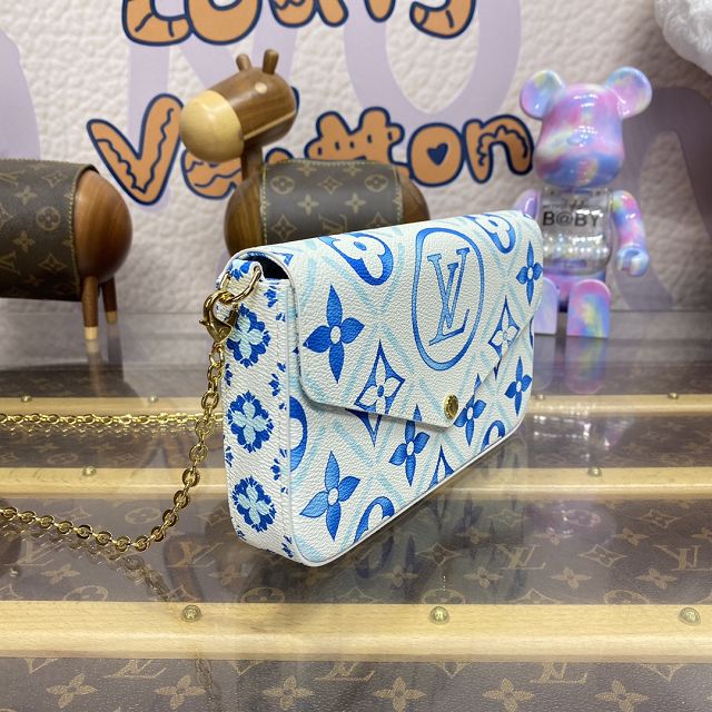 Louis vuitton original monogram canvas pochette felicie M11459 blue