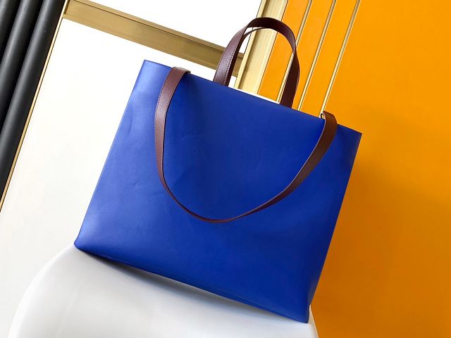 Louis vuitton origianl calfskin shopper bag m24457 blue