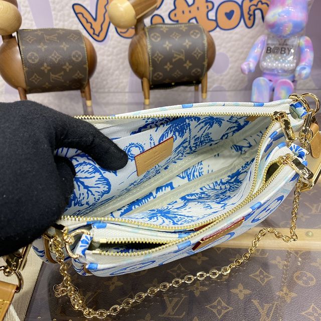 Louis vuitton original monogram canvas multi pochette M25374 blue